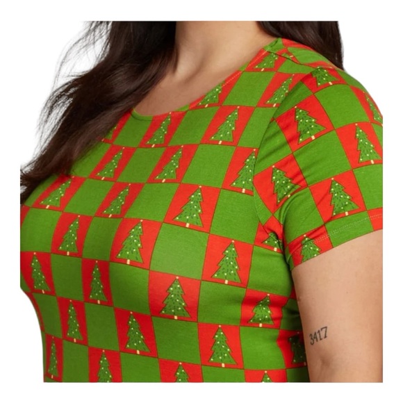 Modcloth Women's Size 1X Red & Green Holiday Christmas Dress - Picture 3 of 15